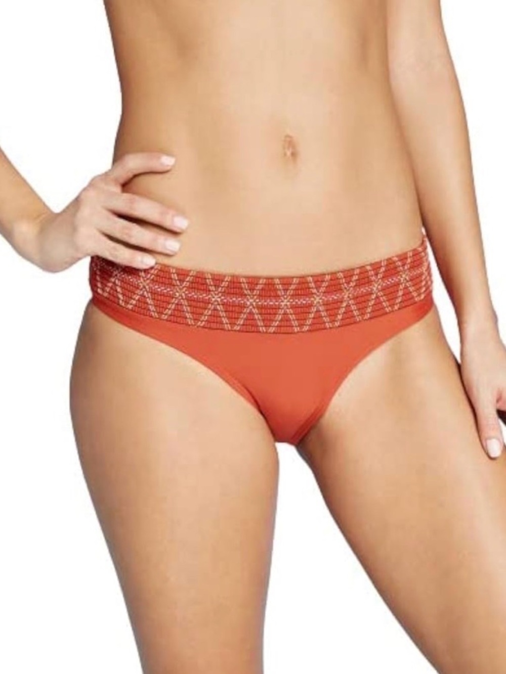 Xhilaration Rust Embroidered Waist Bikini Bottom